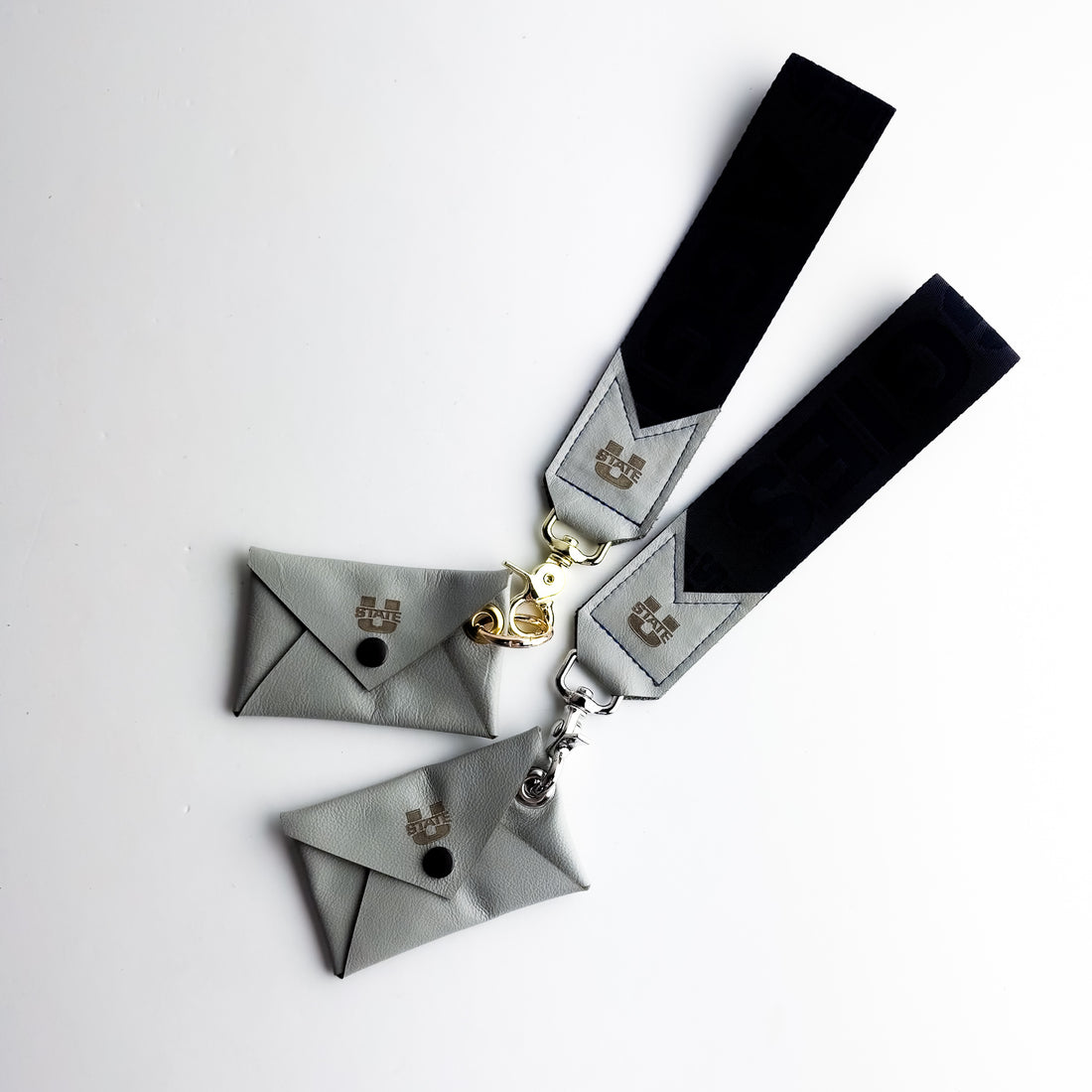 Utah State University | Keychain | Leather Wallet Wristlet Pouch | Gray