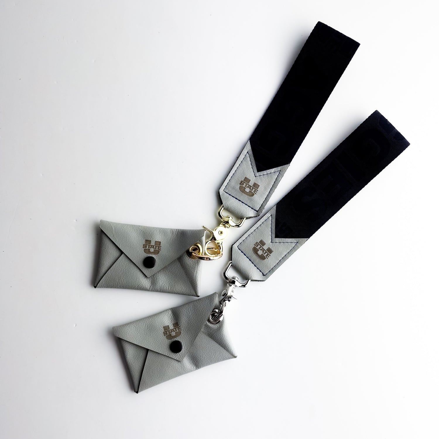 Utah State University | Keychain | Leather Wallet Wristlet Pouch | Gray