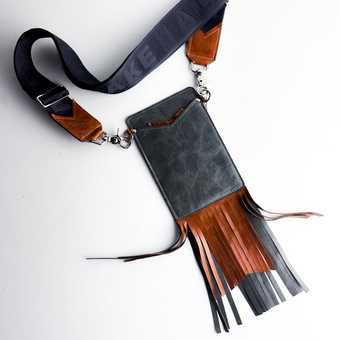 Rodeo Collection | Cellphone Crossbody | Gray + Whiskey
