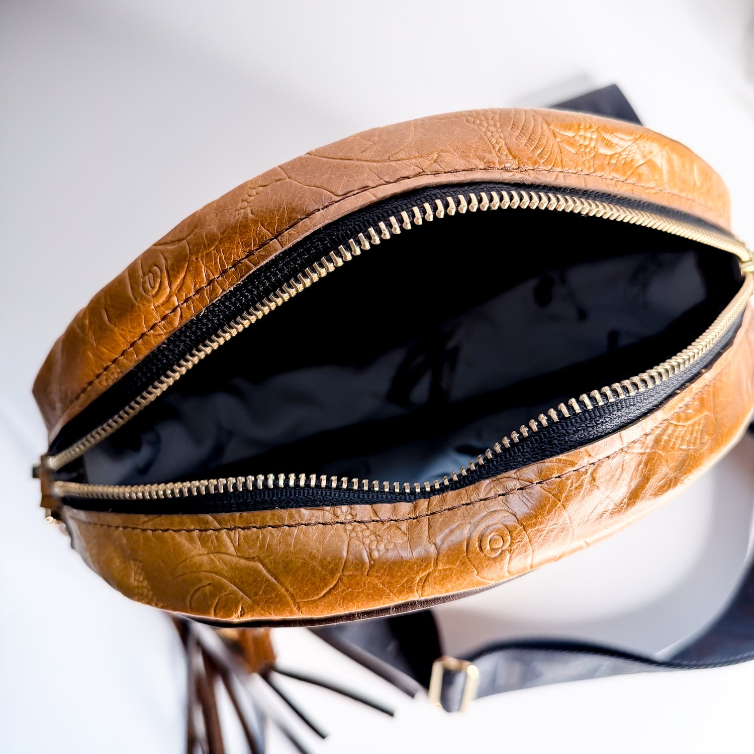 Vintage Cowgirl Collection | Flicka Crossbody | Golden Rose Embossed + Rocky