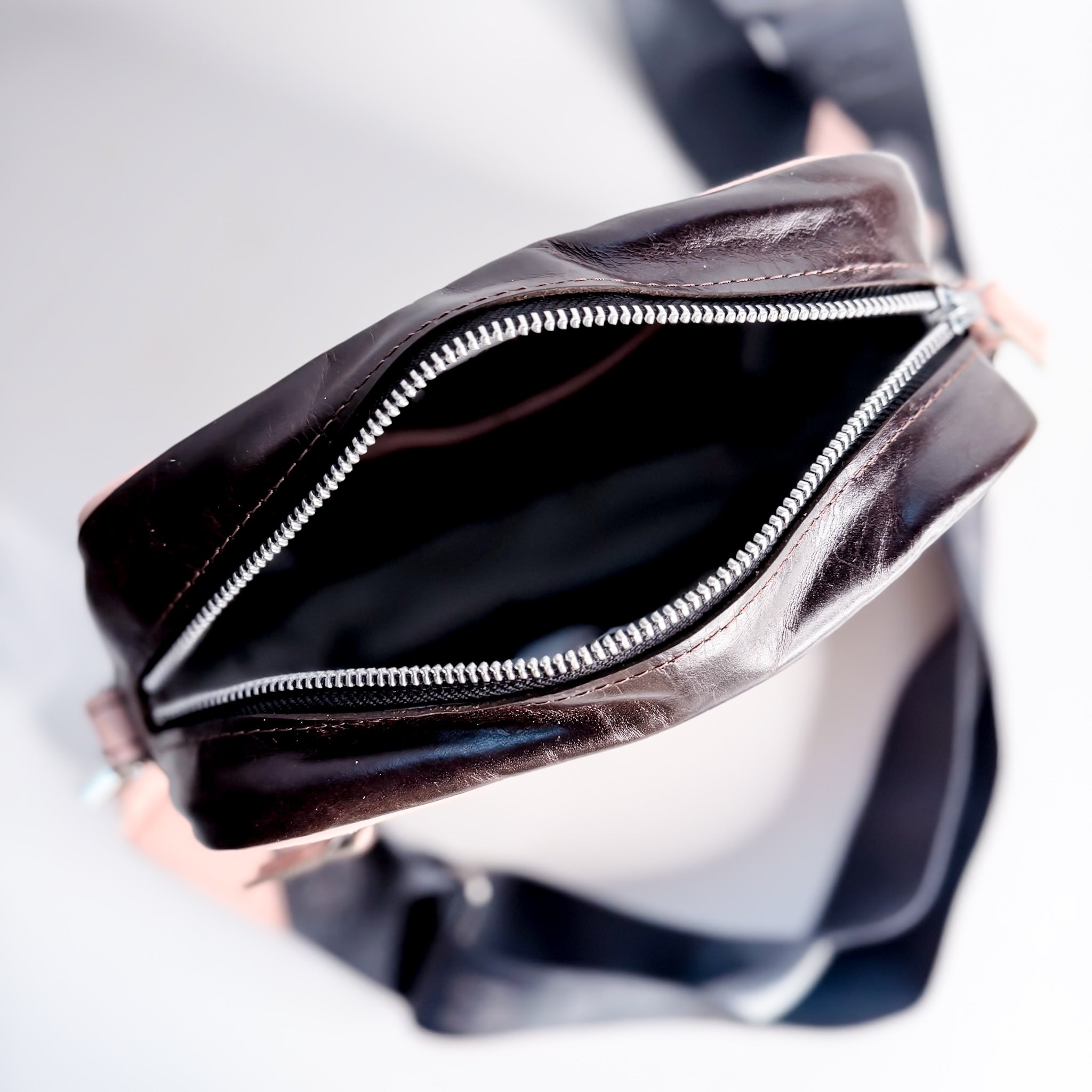 Vintage Cowgirl Collection | Maeve Crossbody | Brown + White Hair-on-Hide + Pink Patent