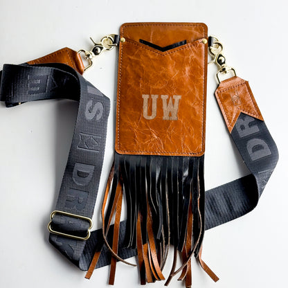 Made To Order | Steamboat Collection | Cellphone Crossbody | Whiskey + Black