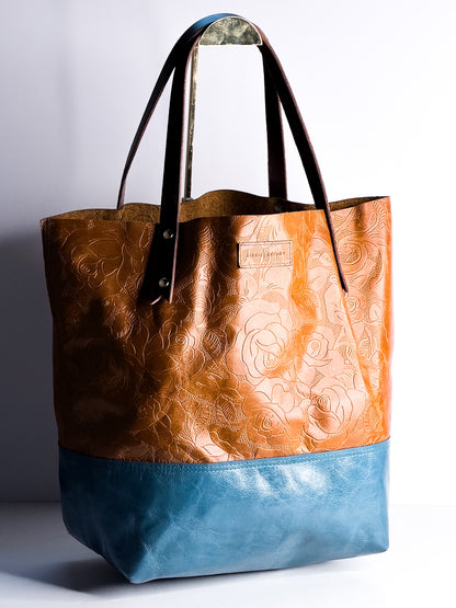 Vintage Cowgirl Collection | Market Tote | Golden Rose Embossed