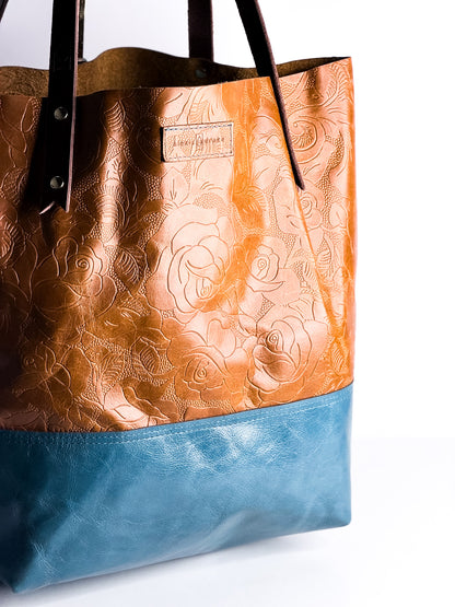 Vintage Cowgirl Collection | Market Tote | Golden Rose Embossed