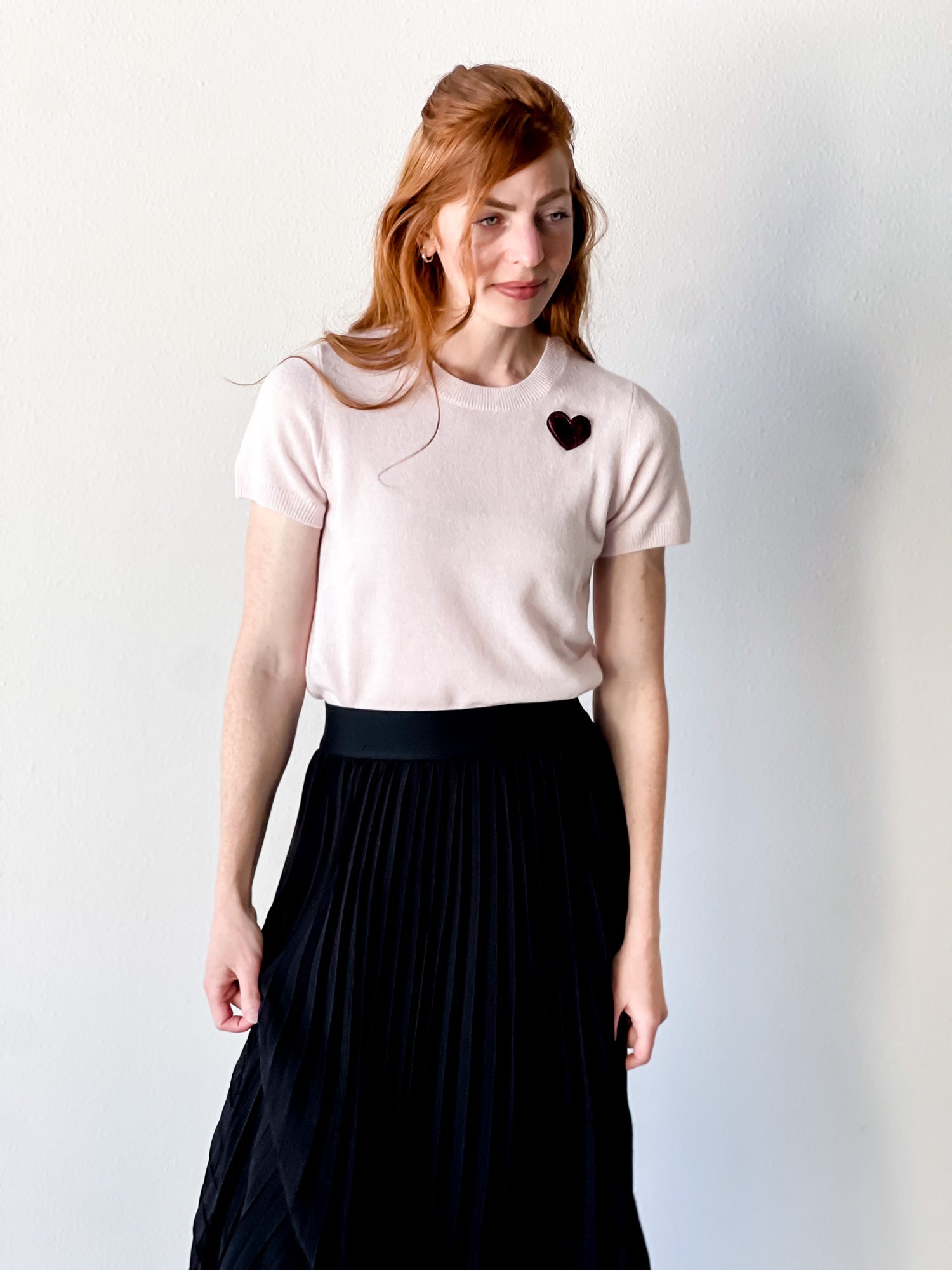 Fall Capsule Collection | Cashmere Crewneck Tee | Blush