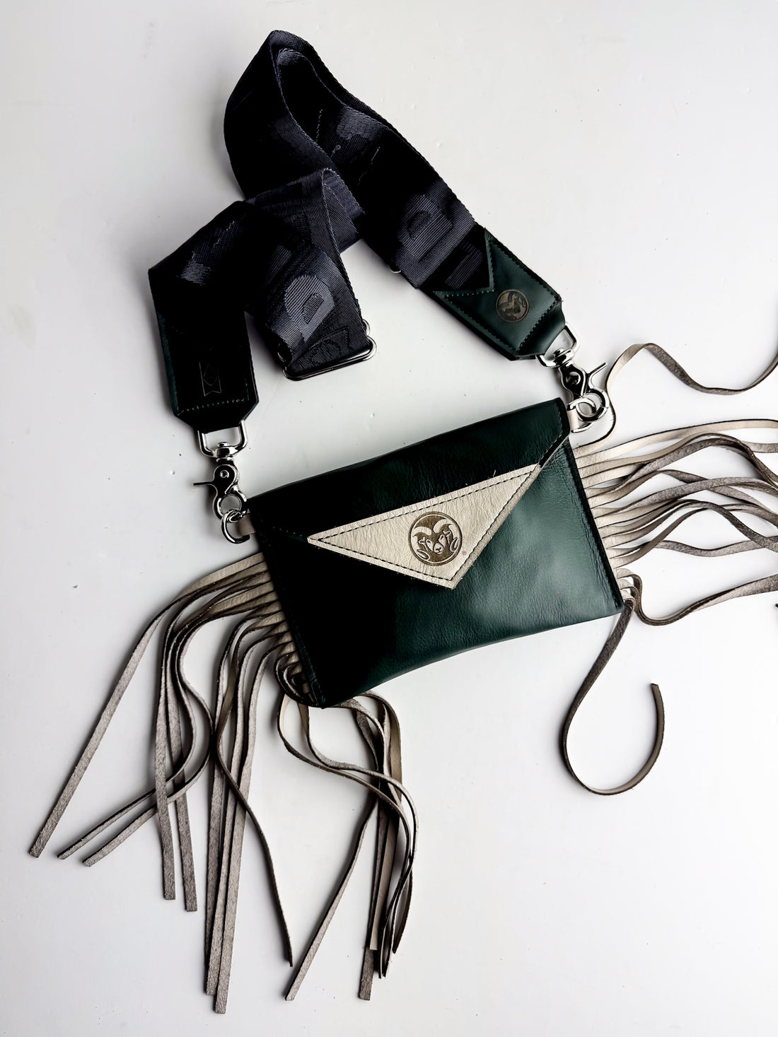 CSU Ram Collection | Envelope Cellphone Crossbody | Forest + Platinum