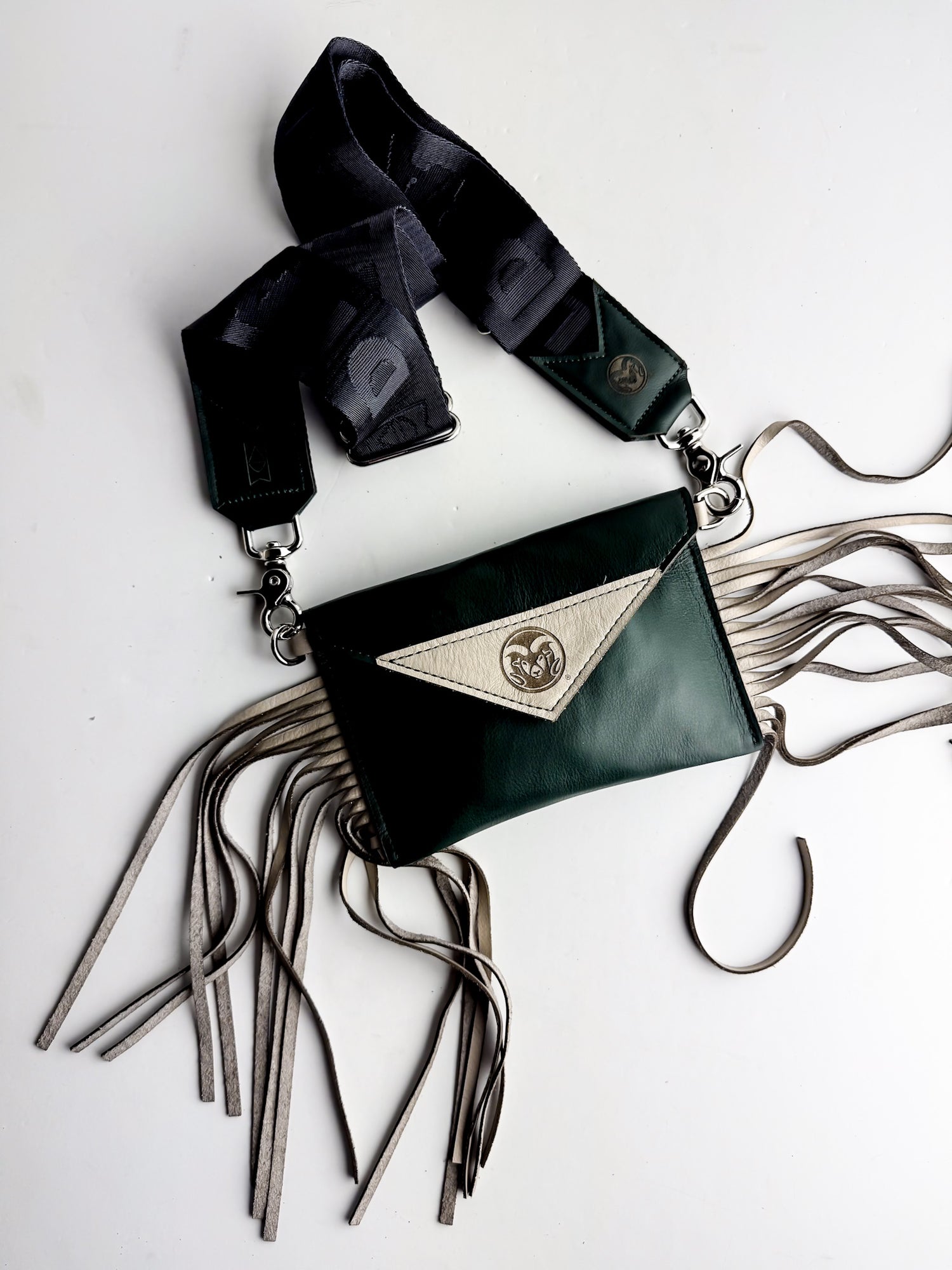 CSU Ram Collection | Envelope Cellphone Crossbody | Forest + Platinum