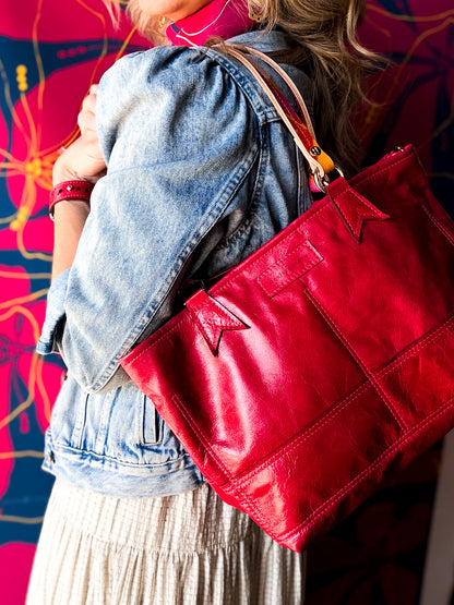 Color Theory Collection | Nellie Satchel + Crossbody | Wild Berry