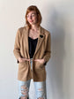 Fall Capsule Collection | Textured Knit 3/4” Blazer | Camel