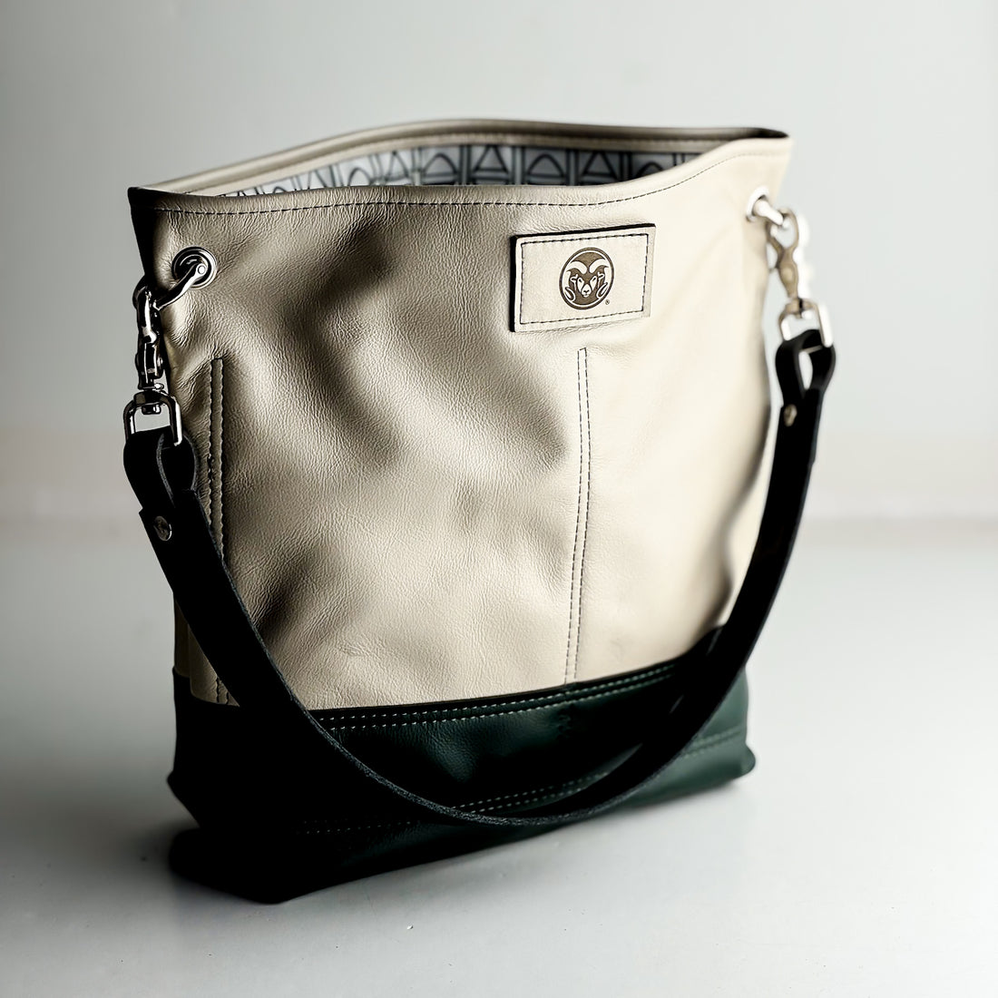 CSU Ram Collection | Tivoli Shoulder Tote | Platinum + Forest