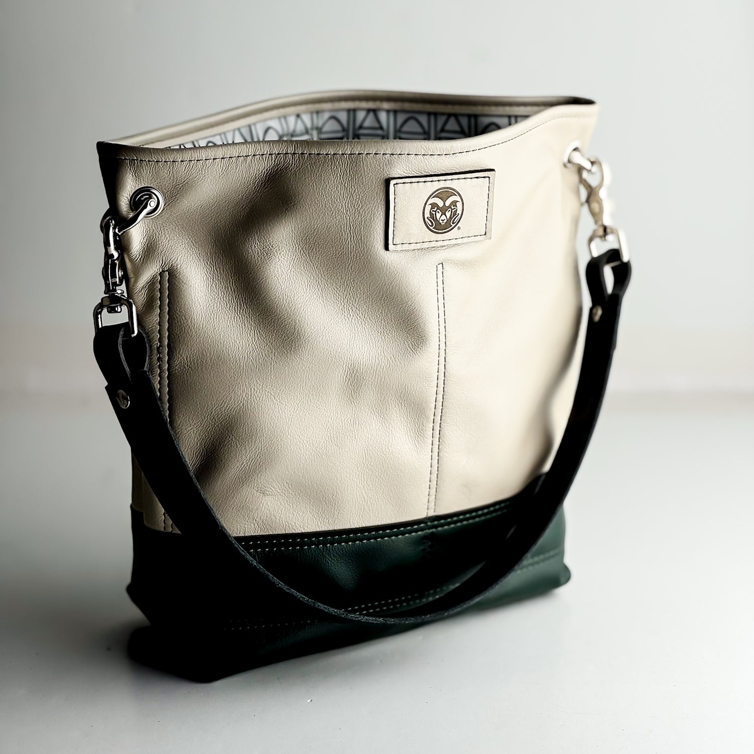 CSU Ram Collection | Tivoli Shoulder Tote | Platinum + Forest