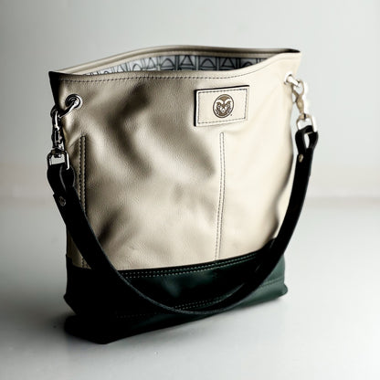 CSU Ram Collection | Tivoli Shoulder Tote | Platinum + Forest