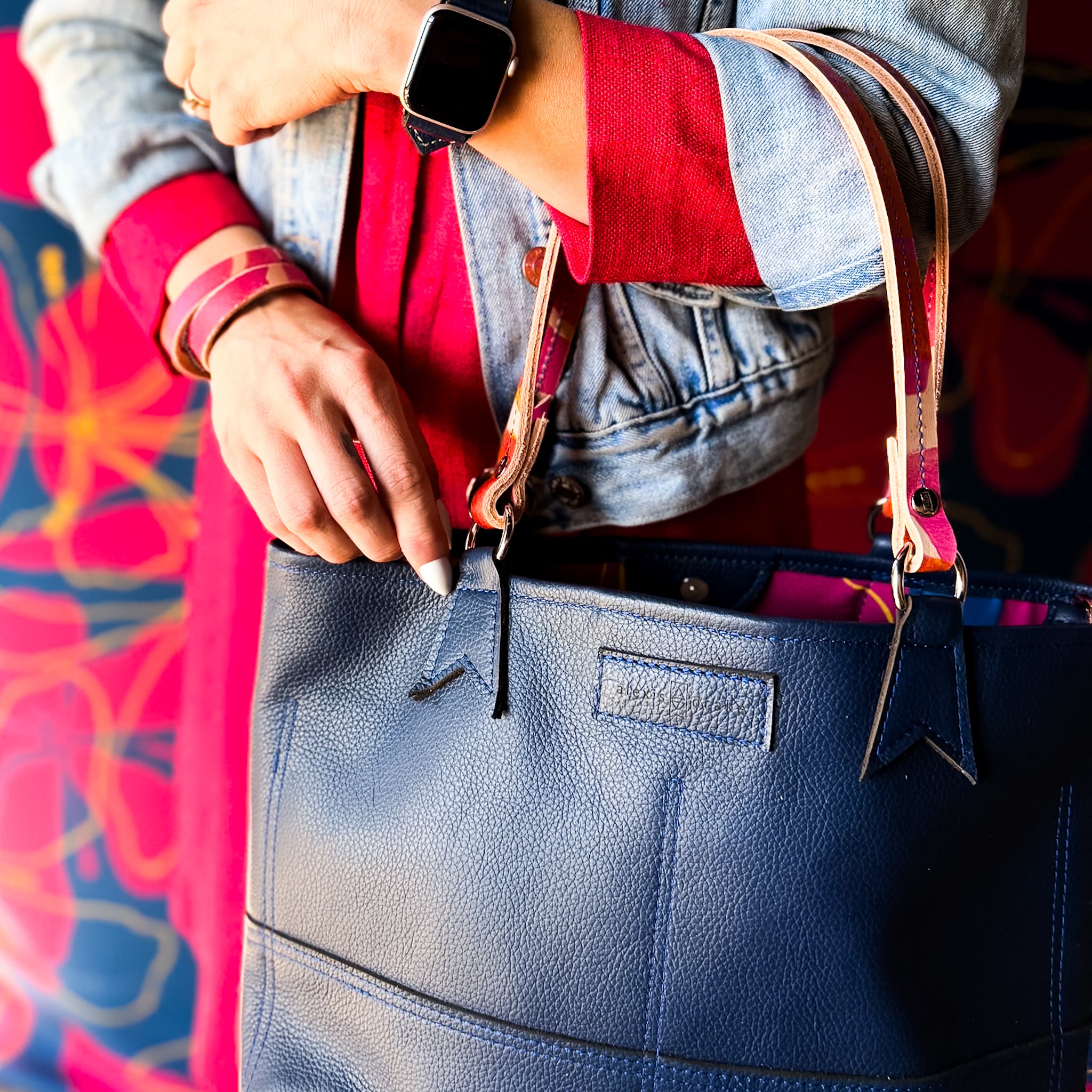 Color Theory Collection | Nellie Satchel + Crossbody | Midnight Navy
