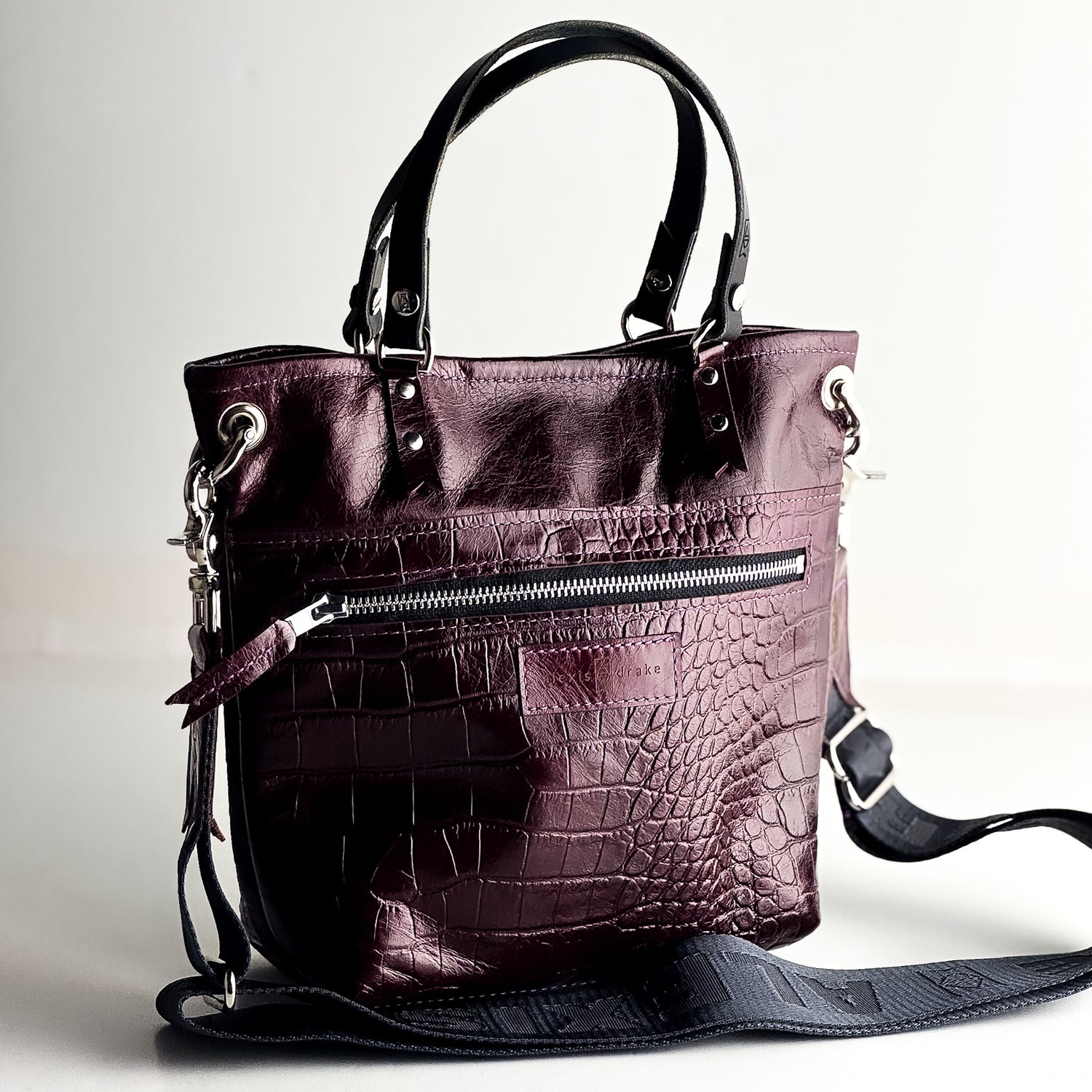 Autumn Reverie Collection | Amika Satchel + Crossbody | Plum Croc