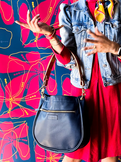 Color Theory Collection | Esther Shoulder Tote | Midnight Navy