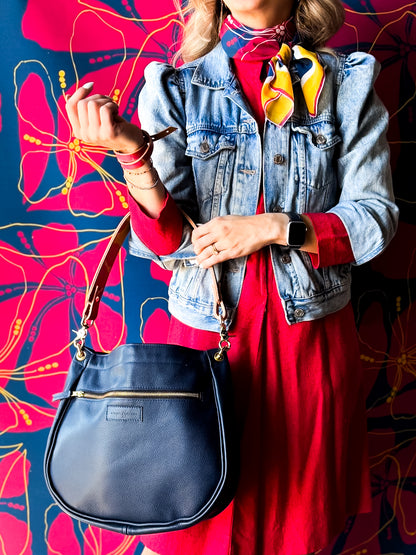 Color Theory Collection | Esther Shoulder Tote | Midnight Navy