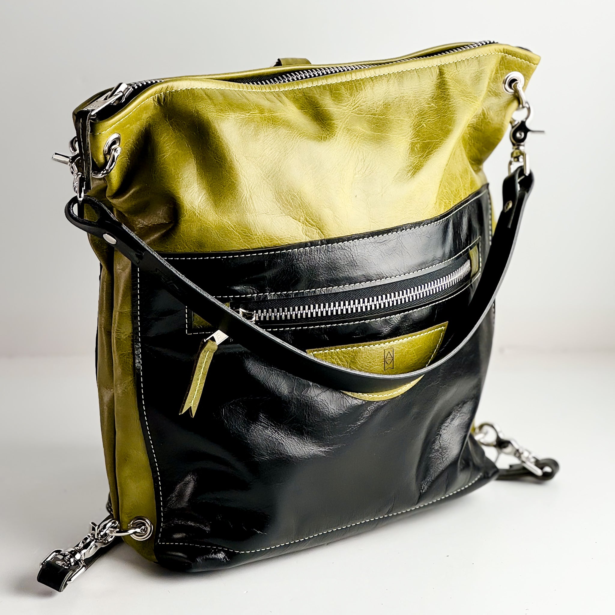 Urban Edge Collection | Backpack Shoulder Tote | Olive Leaf + Iron Ore