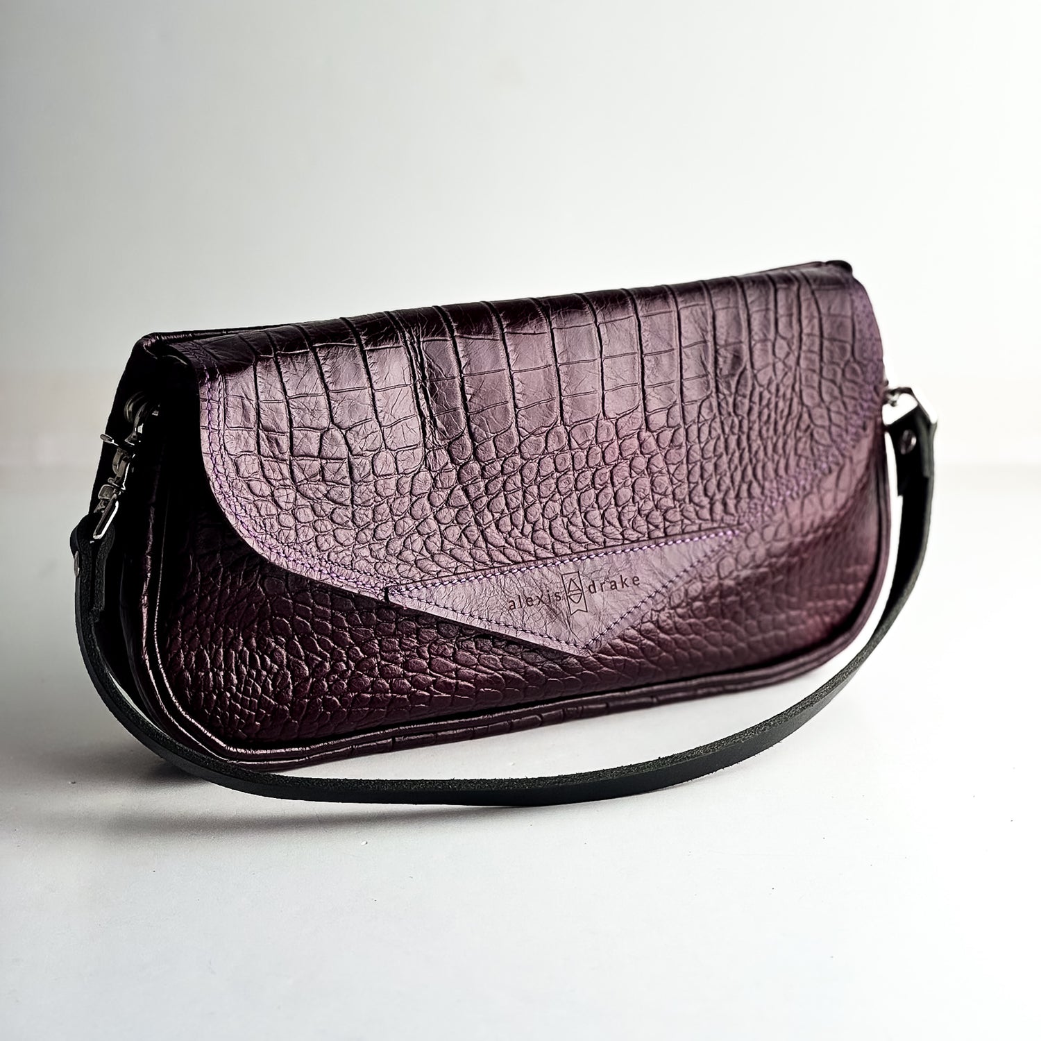 Autumn Reverie Collection | Adri Shoulder Tote | Plum Croc