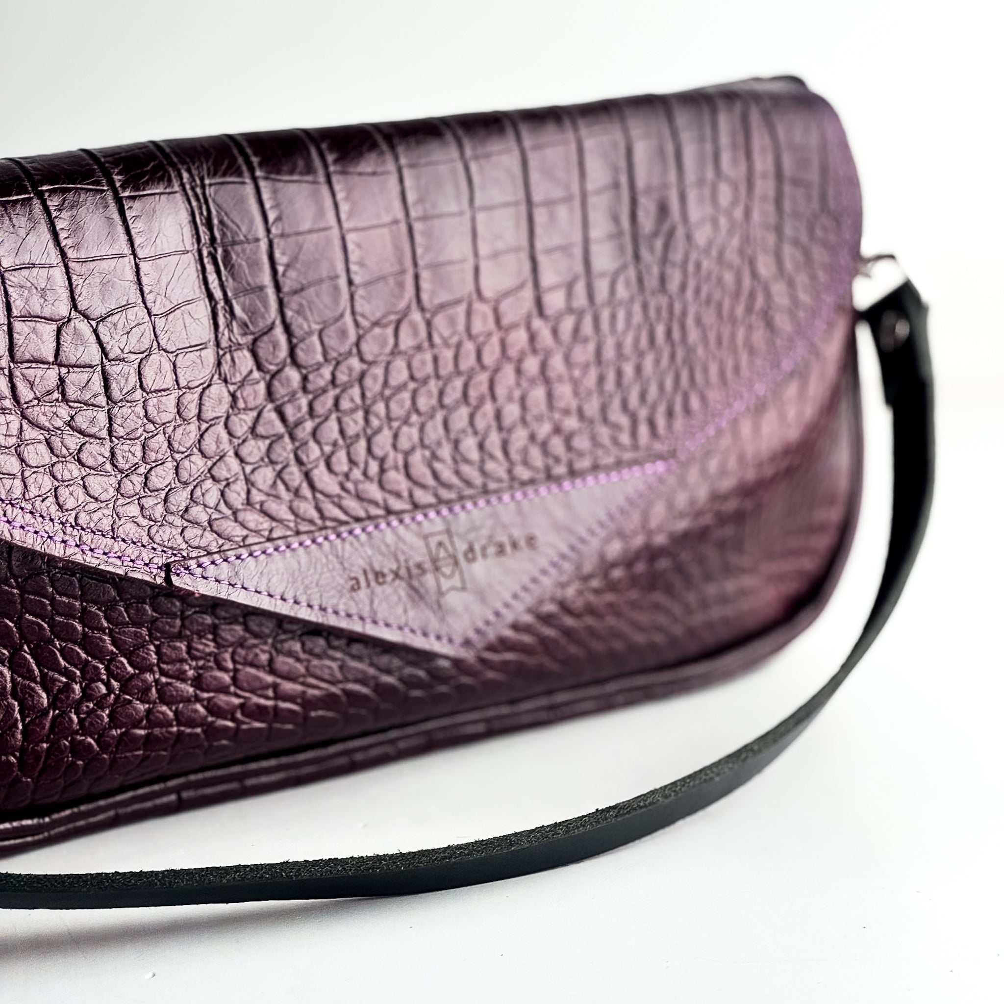 Autumn Reverie Collection | Adri Shoulder Tote | Plum Croc