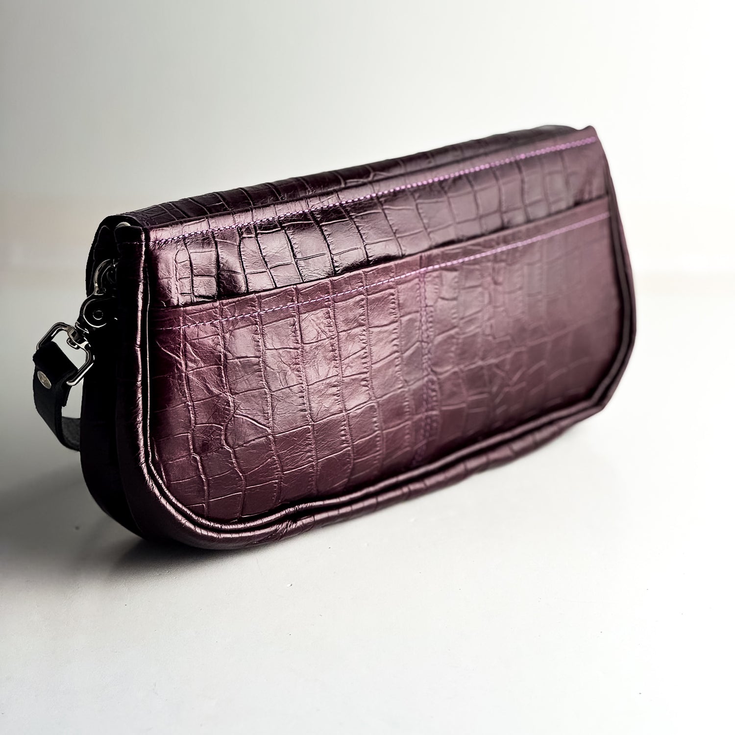 Autumn Reverie Collection | Adri Shoulder Tote | Plum Croc