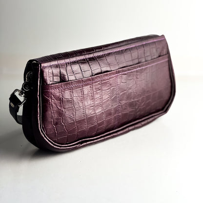 Autumn Reverie Collection | Adri Shoulder Tote | Plum Croc