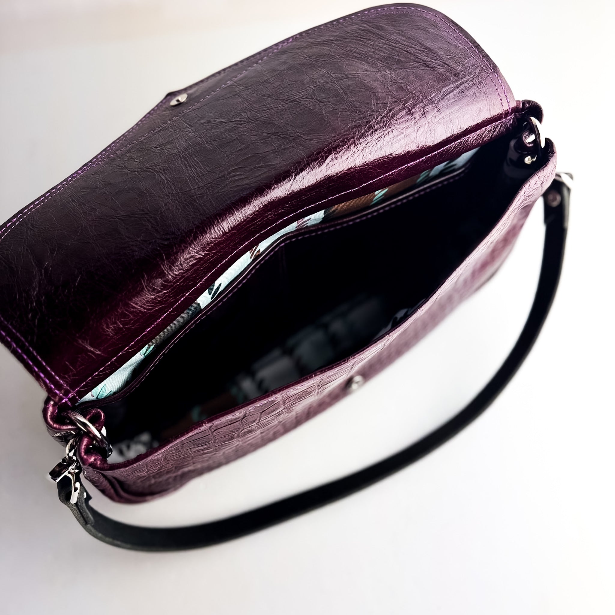 Autumn Reverie Collection | Adri Shoulder Tote | Plum Croc