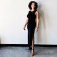 Fall Capsule Collection | Side Slit Maxi Dress | Black