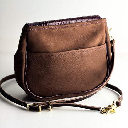 Autumn Reverie Collection | Mini E Crossbody | Plum Croc