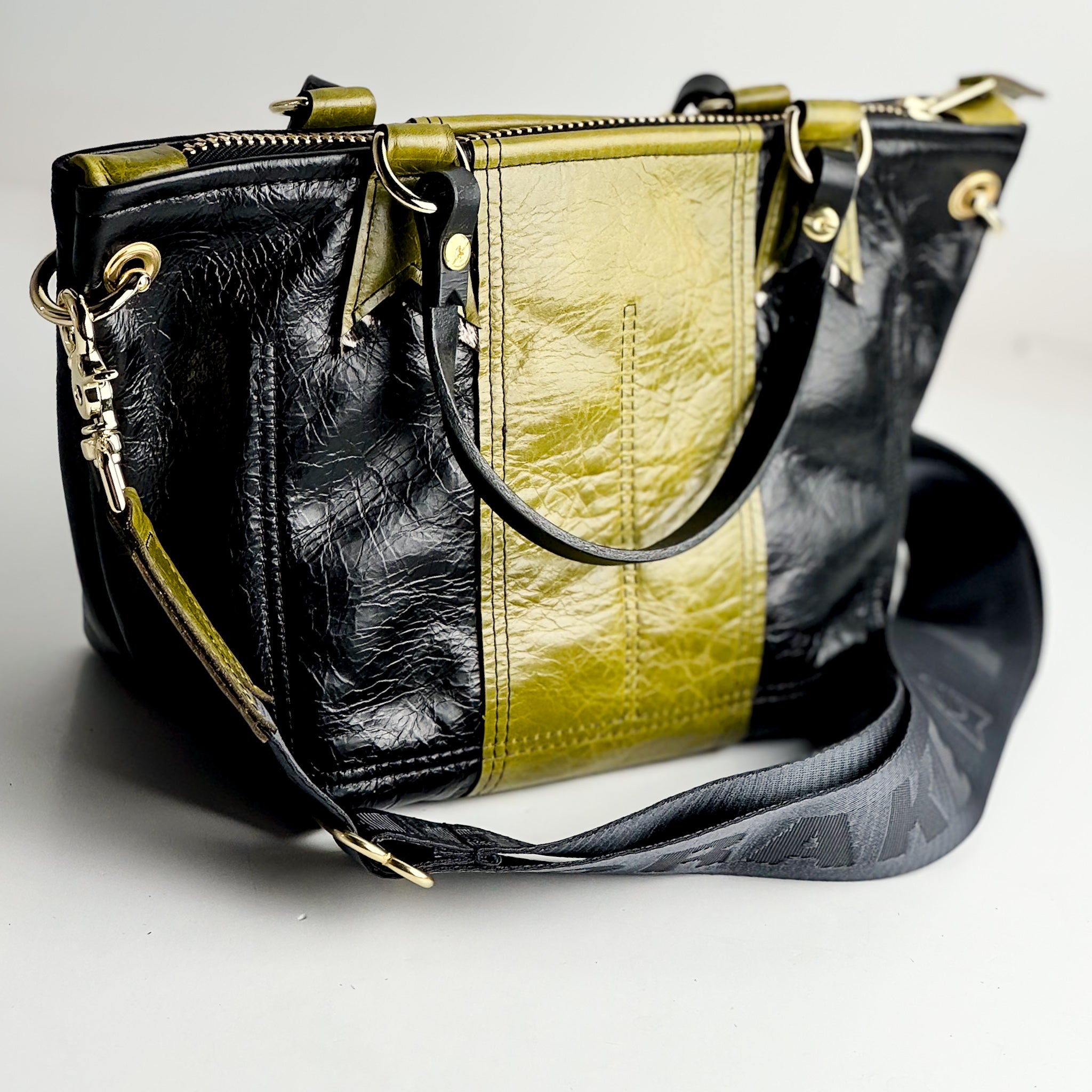 Urban Edge Collection | Coco Satchel + Crossbody | Iron Ore + Olive Leaf