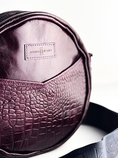 Autumn Reverie Collection | Flicka Crossbody | Plum Croc
