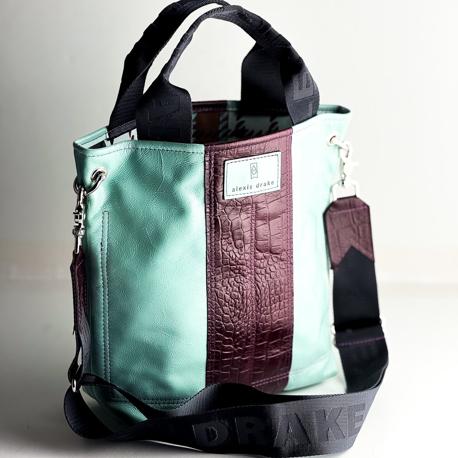 Autumn Reverie Collection | Tivoli Shoulder Tote | Ice Box Blue + Plum Croc