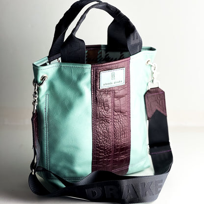 Autumn Reverie Collection | Tivoli Shoulder Tote | Ice Box Blue + Plum Croc