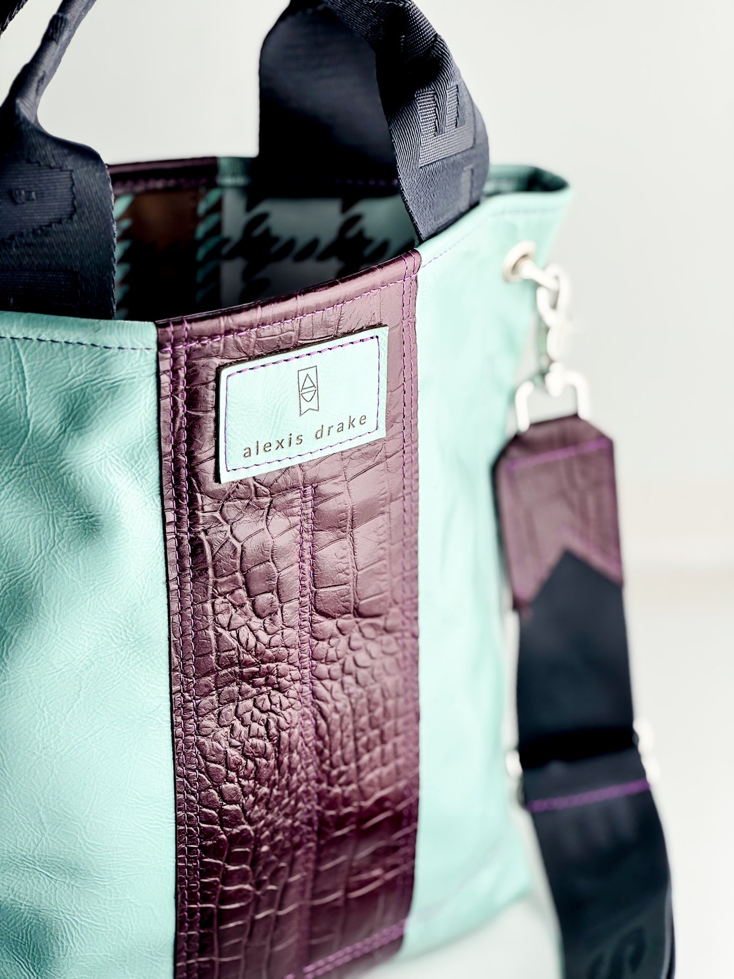 Autumn Reverie Collection | Tivoli Shoulder Tote | Ice Box Blue + Plum Croc