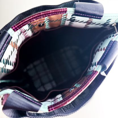 Autumn Reverie Collection | Tivoli Shoulder Tote | Ice Box Blue + Plum Croc