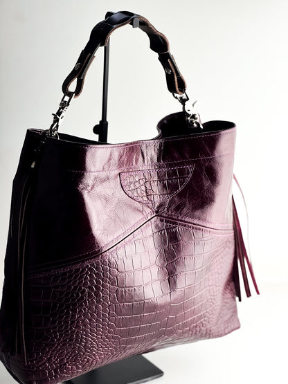 Autumn Reverie Collection | Eleanor Shoulder Tote | Plum + Plum Croc