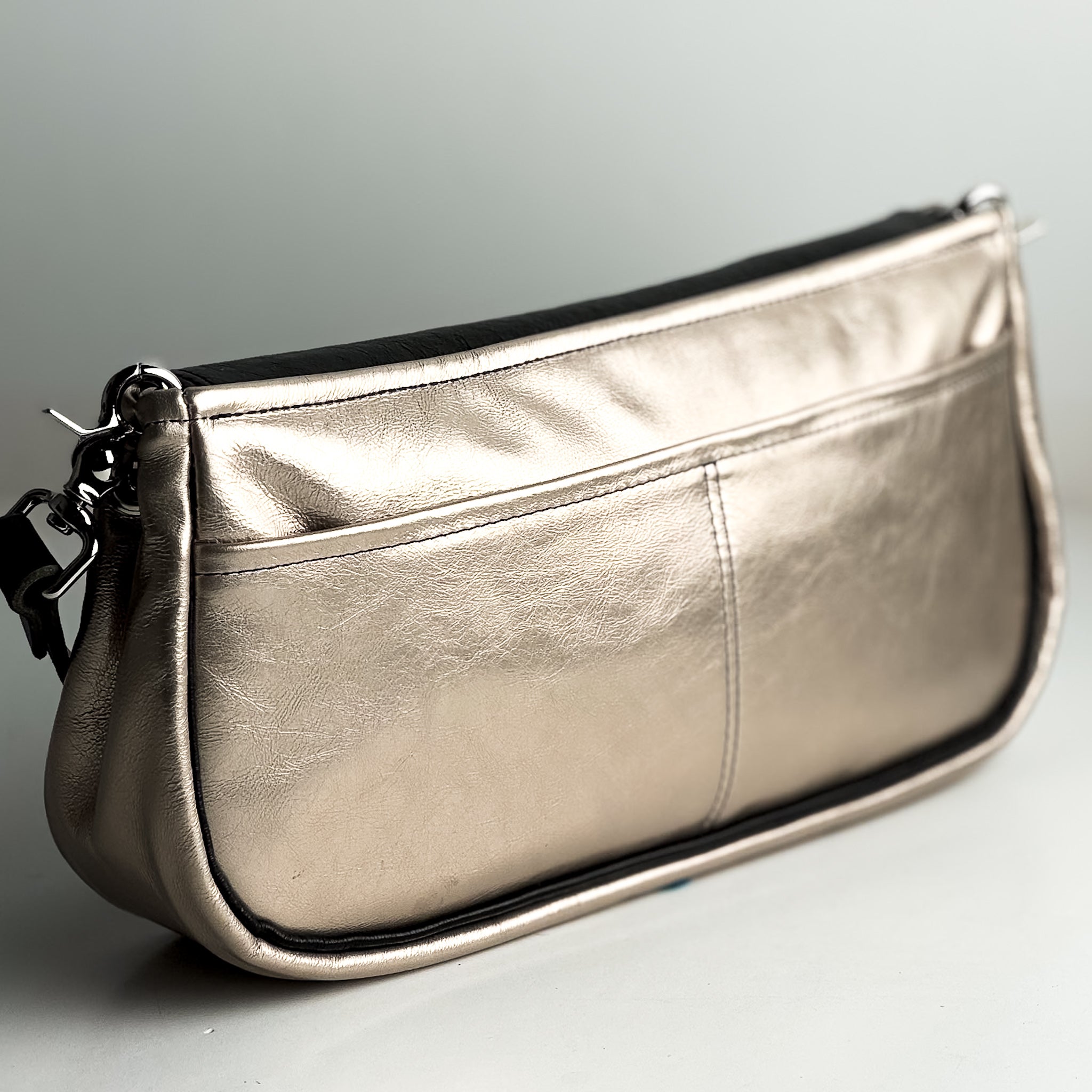 Urban Edge Collection | Adri Shoulder Tote | Champagne Steel + Iron Ore