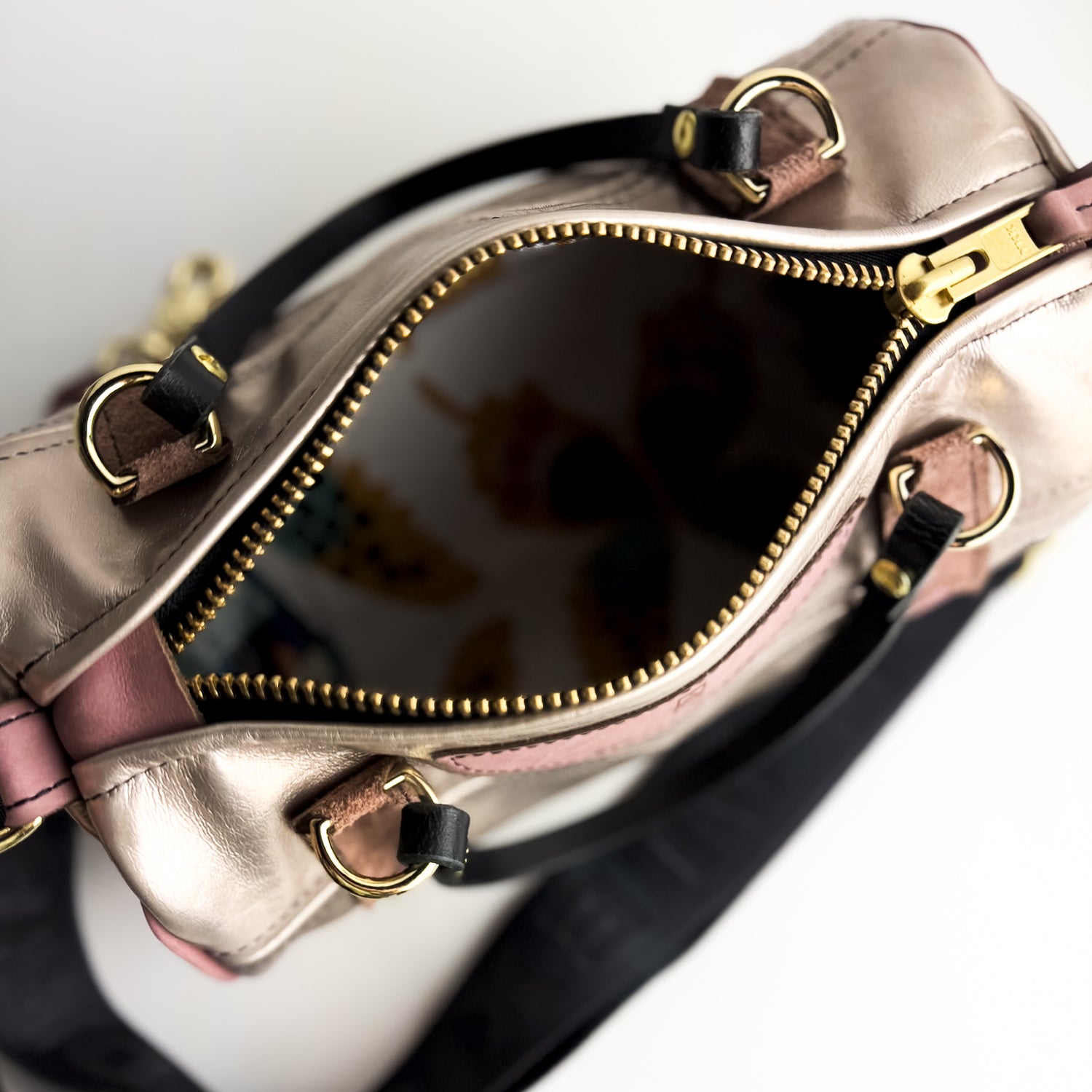 Urban Edge Collection | Gigi Baby Duffel + Crossbody | Distressed Pink Jade + Champagne Steel