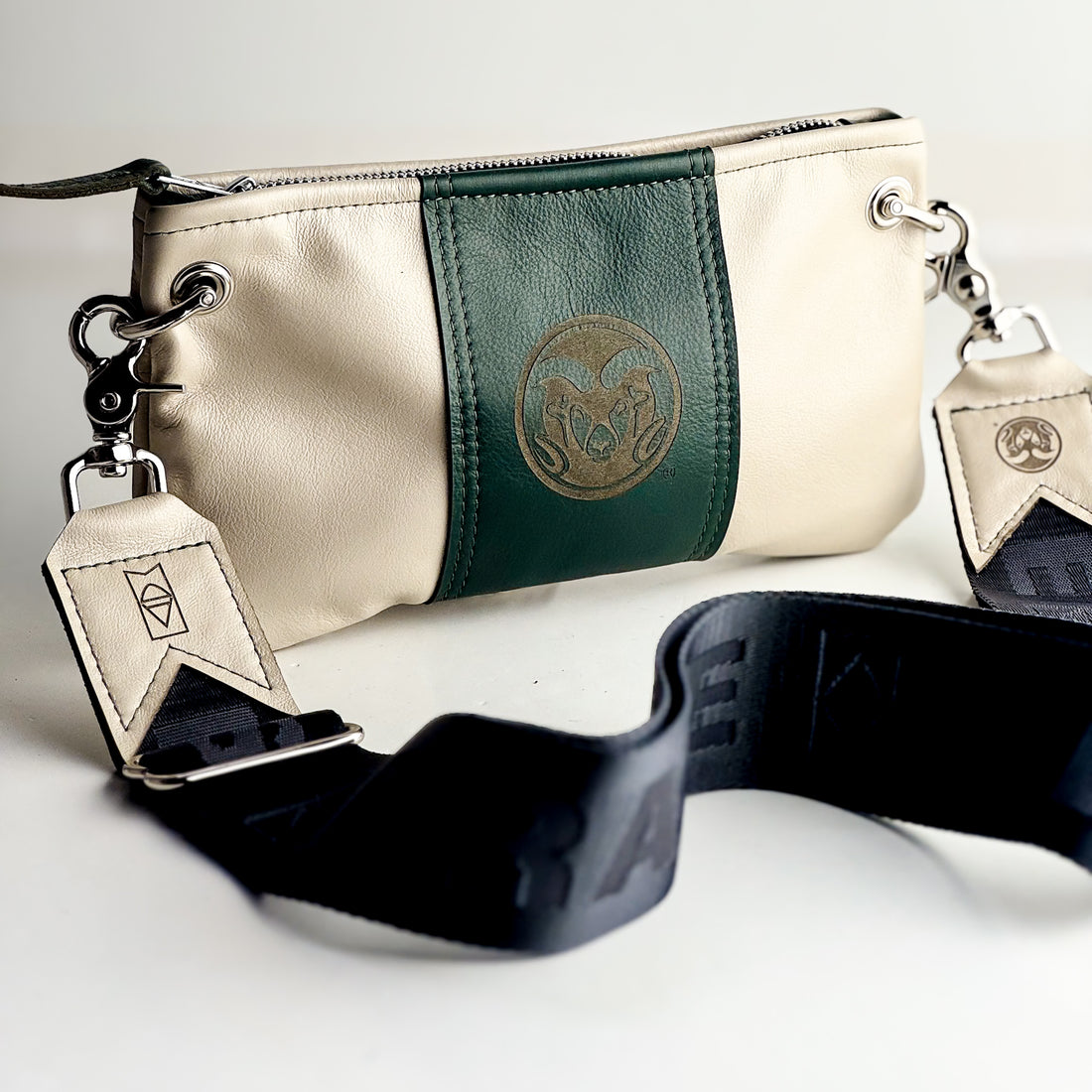 CSU Ram Collection | Belt Bag Clutch + Crossbody | Platinum + Forest