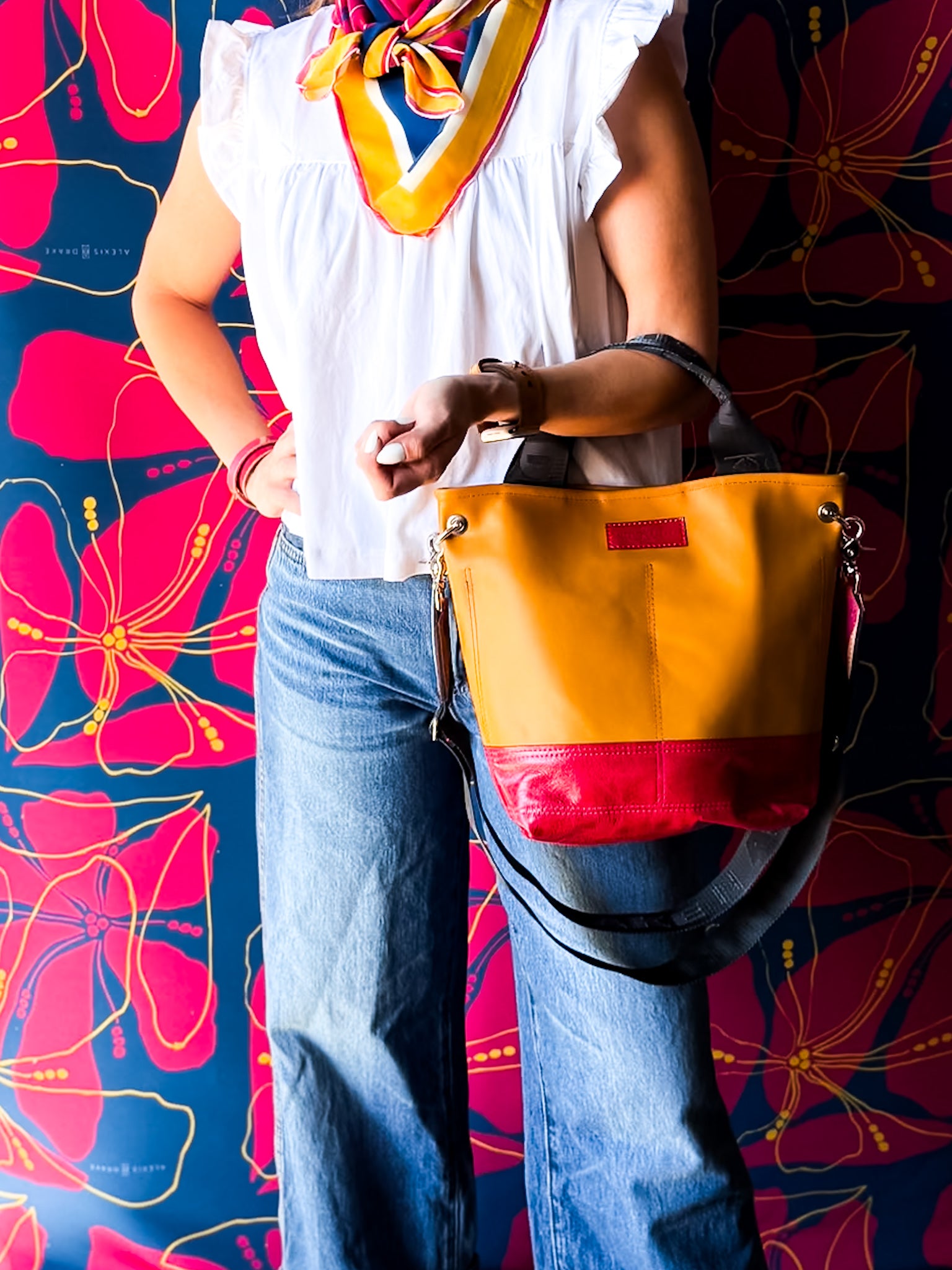 Pre-Order | Color Theory Collection | Tivoli Shoulder Tote | Mustard + Wild Berry