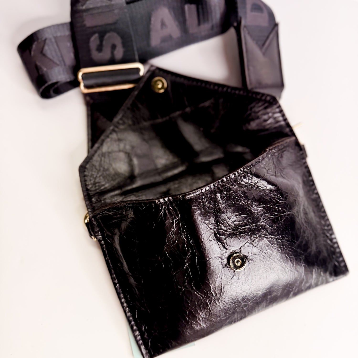 Rodeo Collection | Envelope Cellphone Crossbody | Black + Hair-on-Hide
