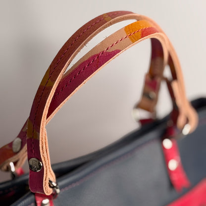 Pre-Order | Color Theory Collection | Amika Satchel + Crossbody | Midnight Navy + Wild Berry