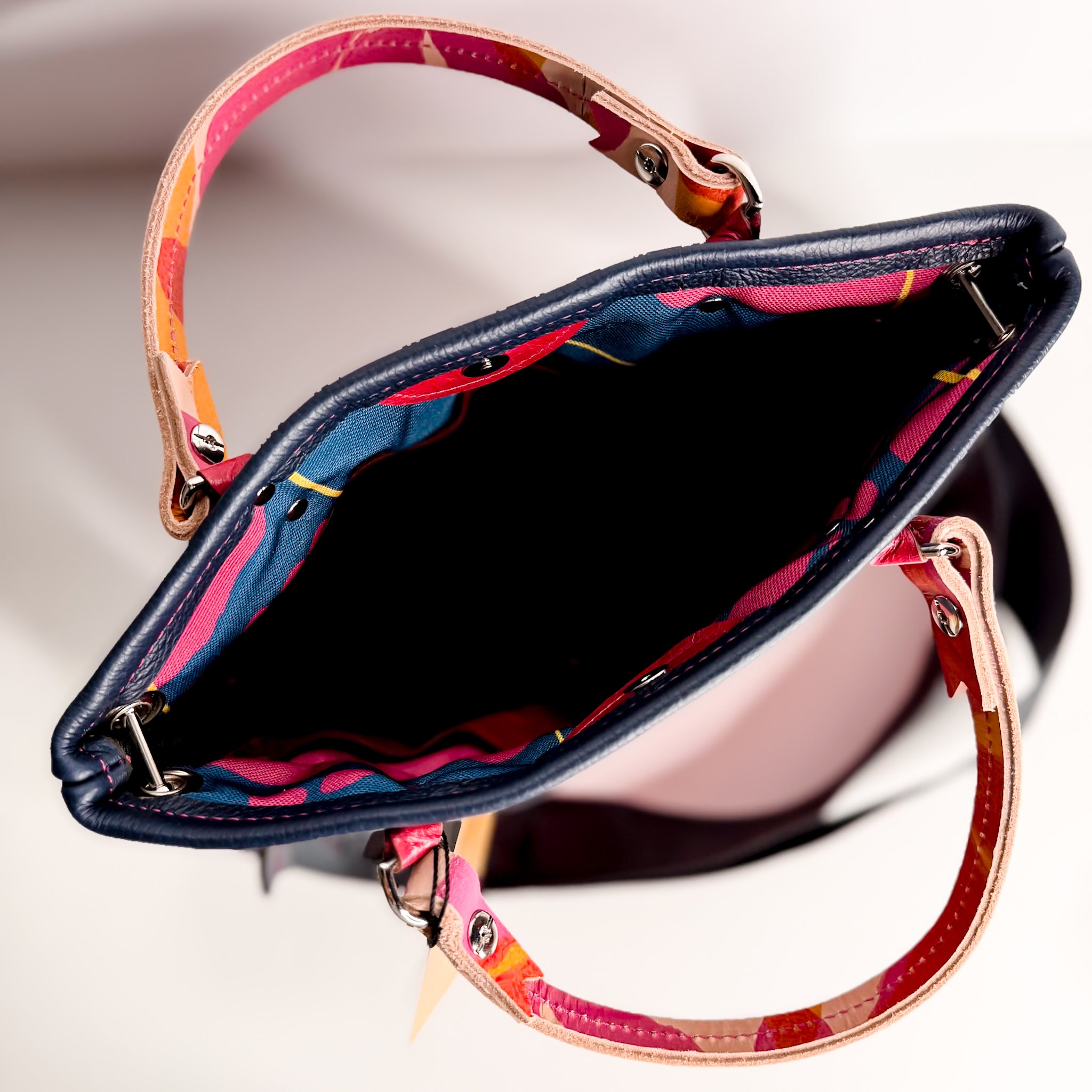 Pre-Order | Color Theory Collection | Amika Satchel + Crossbody | Midnight Navy + Wild Berry