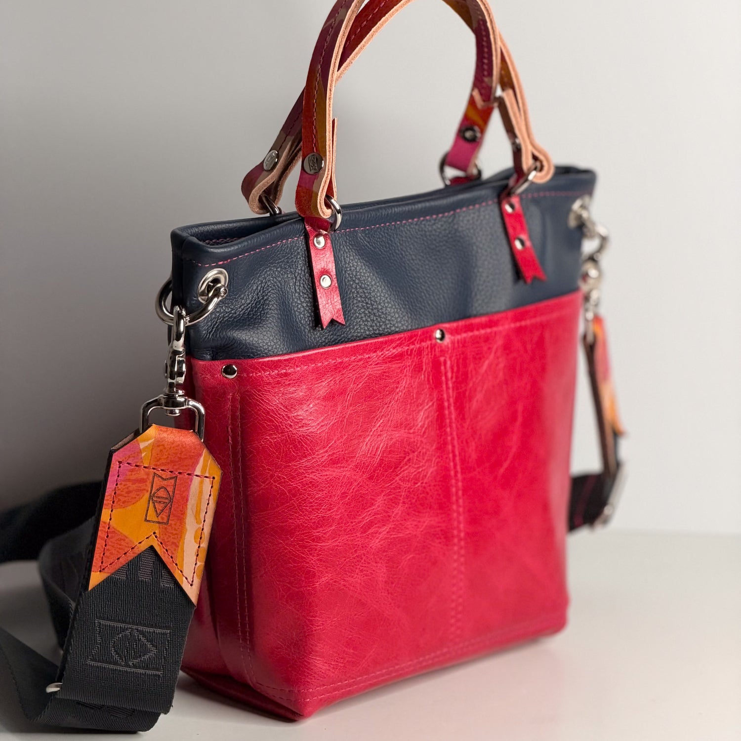 Pre-Order | Color Theory Collection | Amika Satchel + Crossbody | Midnight Navy + Wild Berry