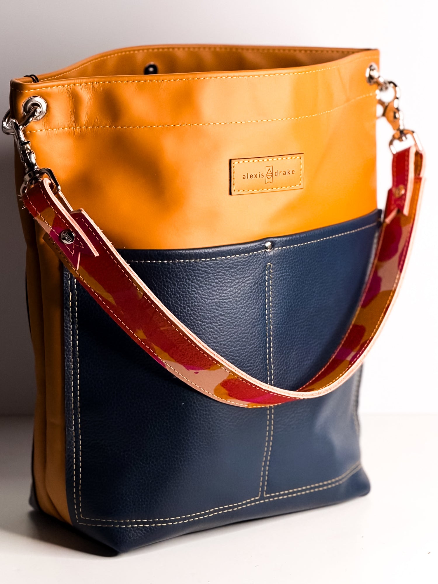 Color Theory Collection | Train Shoulder Tote | Mustard + Midnight Navy