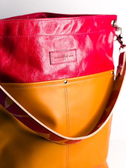 Color Theory Collection | Train Shoulder Tote | Wild Berry + Mustard