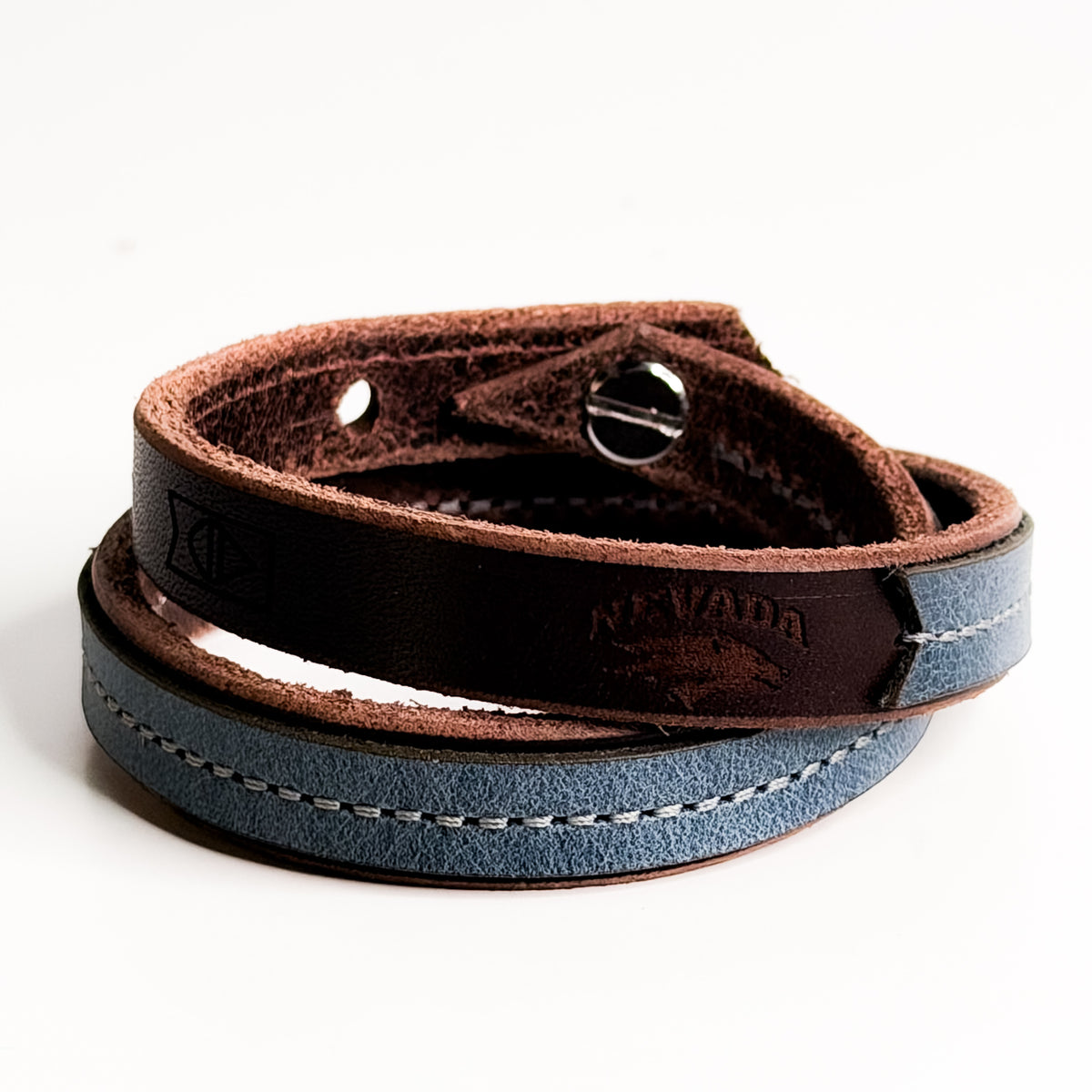University of Nevada Collection | Jewelry | Leather Wrap Bracelet | Navy
