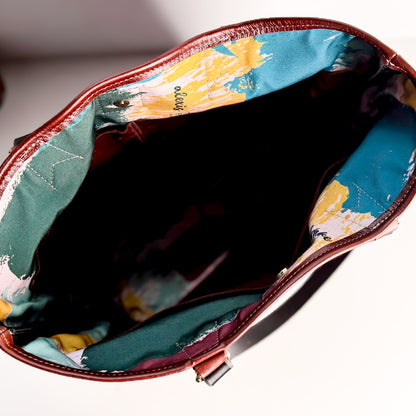 Open Range Collection | 9 to 5 Shoulder Tote | Rust