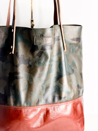 Open Range Collection | Market Tote | Camo + Rust