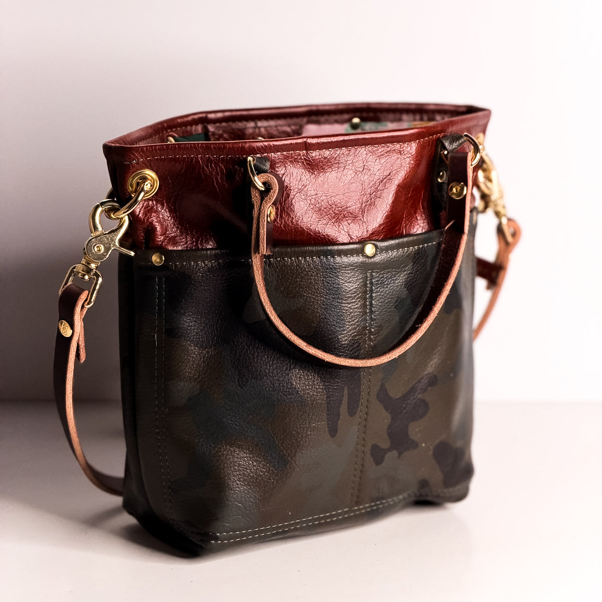 Open Range Collection | Amika Satchel + Crossbody | Rust + Camo