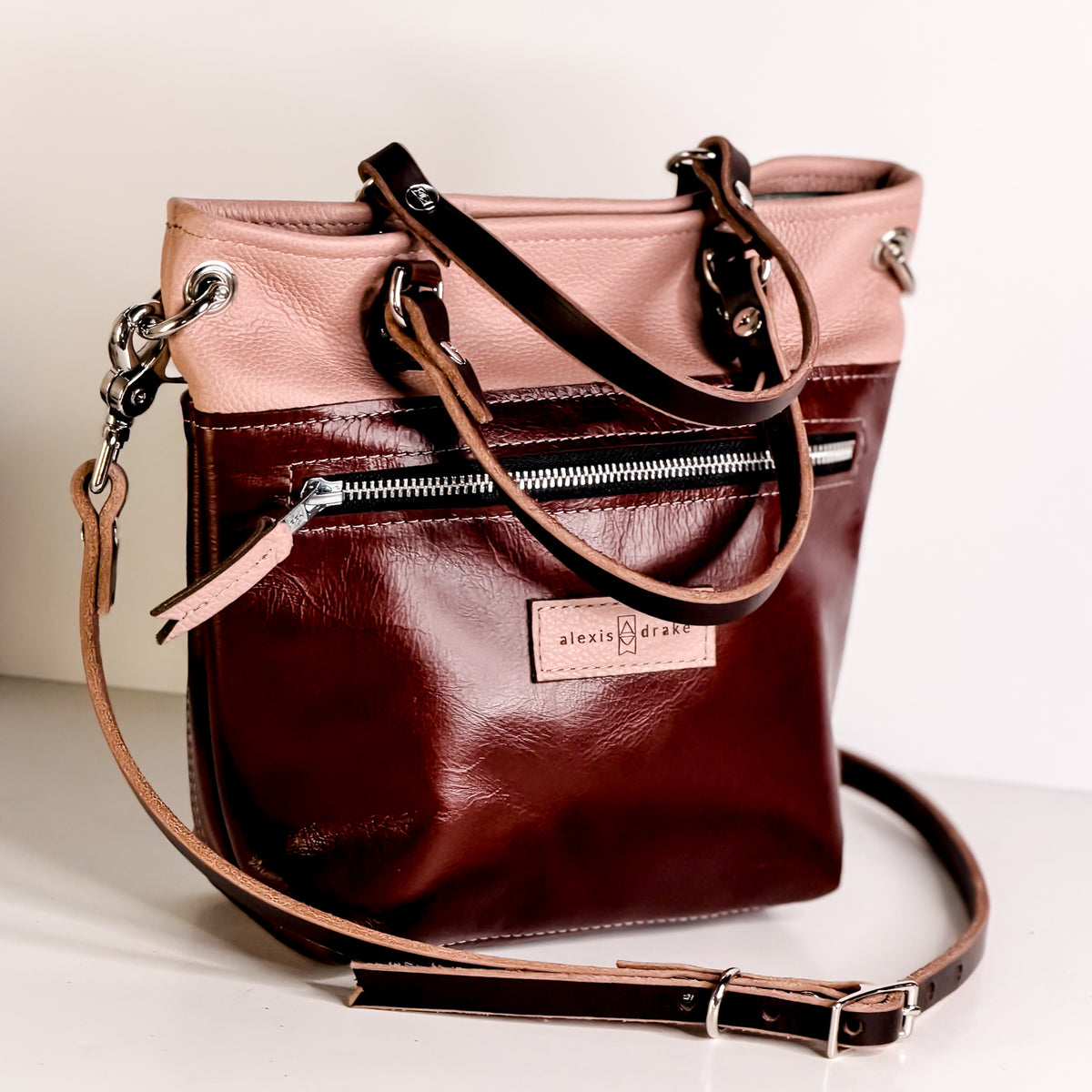 Open Range Collection | Amika Satchel + Crossbody | Dusty Rose + Rust